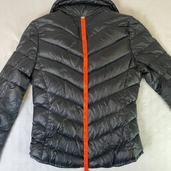 Gap Down Puffer Black Adjustable Collar Zip Cuffs Zip and Snap Closure Size XS - Picture 11 of 15